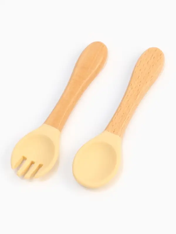 Тарелка детская секционная с ложкой и вилкой, 3 секции, розовый, Mum&Baby