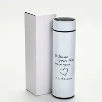 Термос, 500 мл &laquo;Сделаю жизнь лучше&raquo;, с ситечком, с датчиком температуры