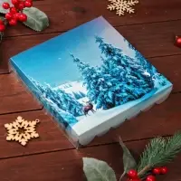 Коробка для печенья, &laquo;Зимний лес&raquo;, 18&times;18&times;3 см, Новый год