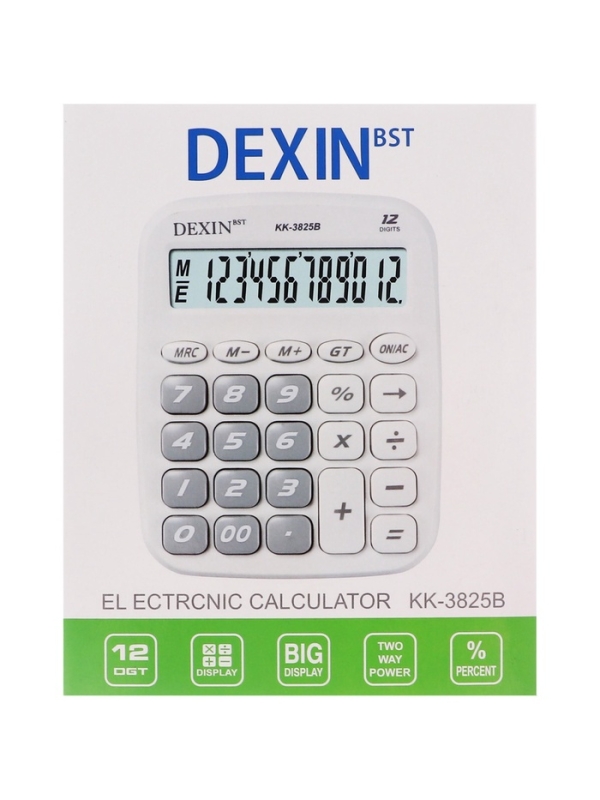 Калькулятор настольный 12-разрядный КК-3825В, белый