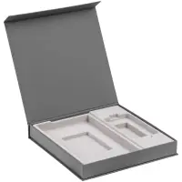 Коробка Modum с ложементом под ежедневник 13х21 см и аккумулятор, серая