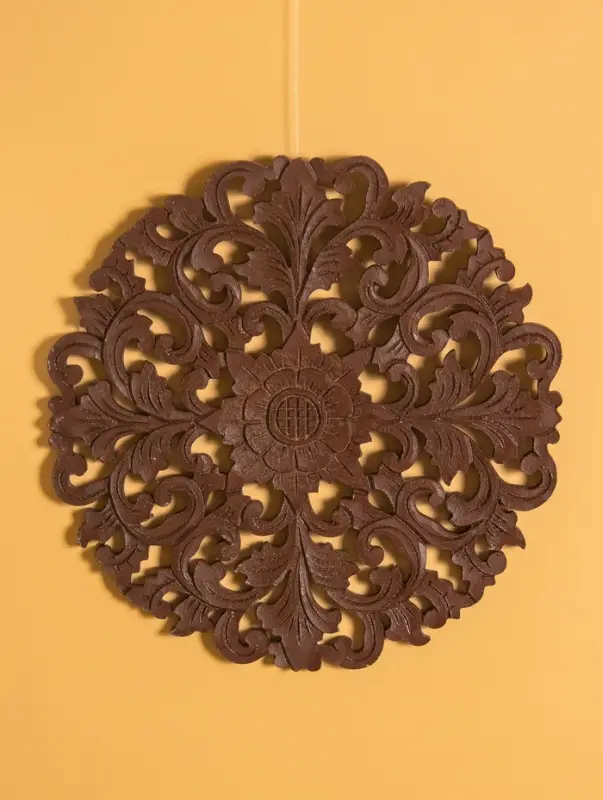 Панно "Цветочный орнамент" МДФ, 30х30х1 см, коричневый