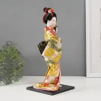 Кукла коллекционная "Гейша в шелковом кимоно с барабаном" 22,5 см