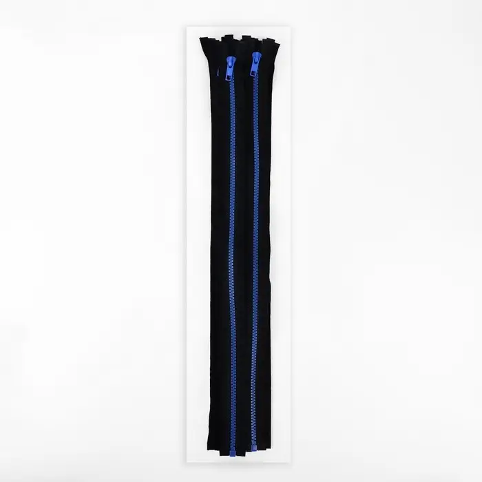 Молния &laquo;Трактор&raquo;, №5, разъёмная, замок автомат, 50 см, чёрная, синяя