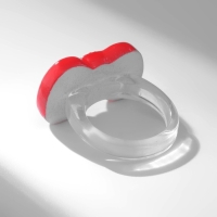 Кольцо &laquo;Бантик&raquo;, цвет красный, 17 размер