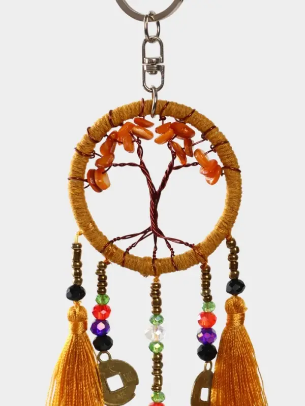 Брелок ловец снов "Древо" 19 см, цв. бежевый