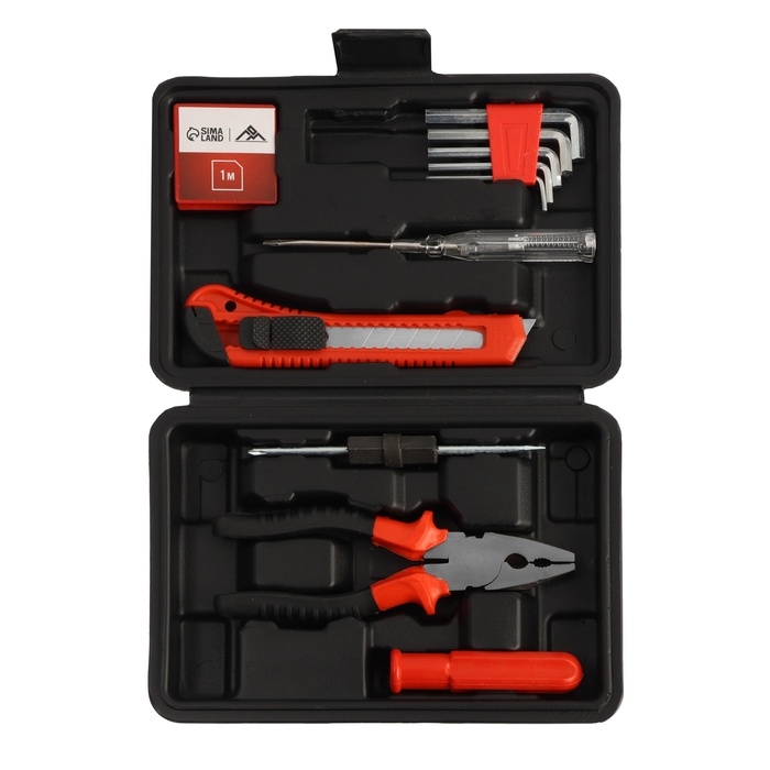 Набор инструментов в кейсе ЛОМ "23 ФЕВРАЛЯ", в подарочной упаковке, 11 предметов