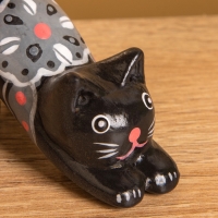 Сувенир &laquo;Потягивающийся Кот&raquo;, 2.5&times;6&times;5 см, дерево, чёрный