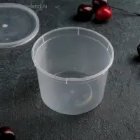 Контейнер пластиковый одноразовый &laquo;Супница&raquo;, 500 мл, прозрачный