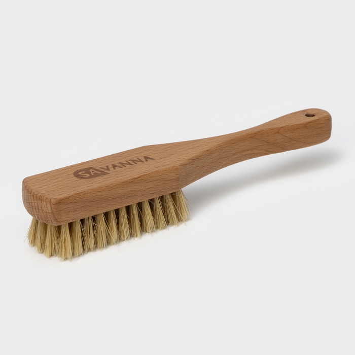 Щётка для обуви SAVANNA, 21&times;3,5 см, 59 пучков, натуральный волос
