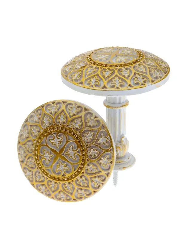 Крючок для штор CAPPIO KC211, d=9.6 мм, цвет белый с золотом, 2 шт