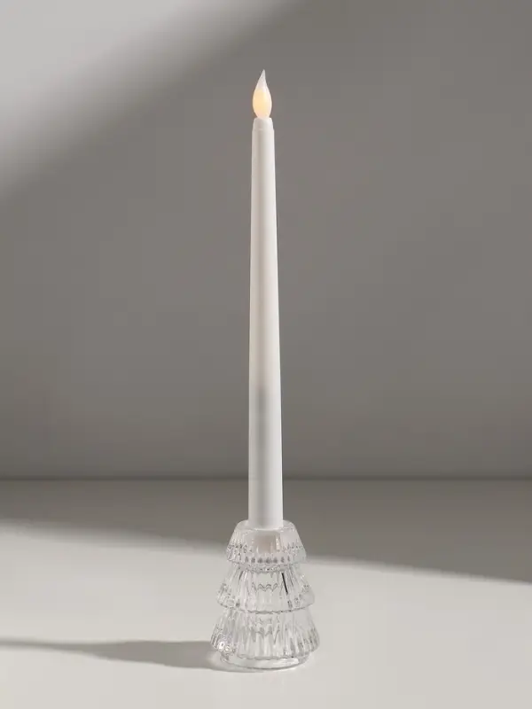 Подсвечник стекло "Ёлочка гофре" прозрачный d=2,2 см 6х6х8 см