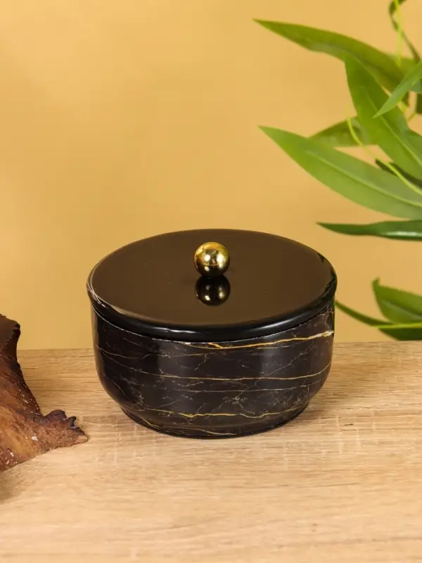 Конфетница с крышкой "Тёмный шоколад" 11х11х7 см