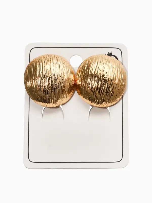 Клипсы "Винтаж" круг, цвет золото