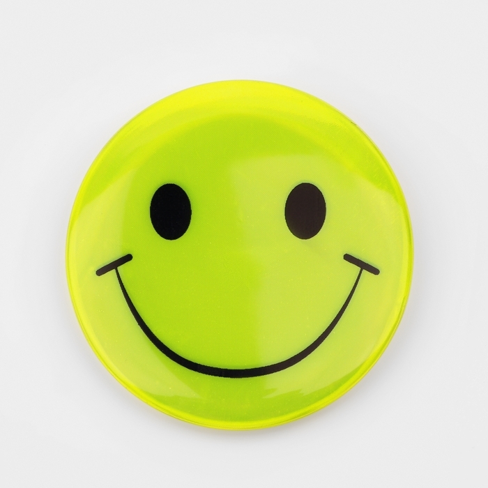 Светоотражающий значок &laquo;Смайл&raquo;, d = 5,8 см, цвет МИКС