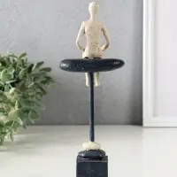 Сувенир полистоун "Абстракция. Человек на краю" серый с бежевым 9,5х6х27  см