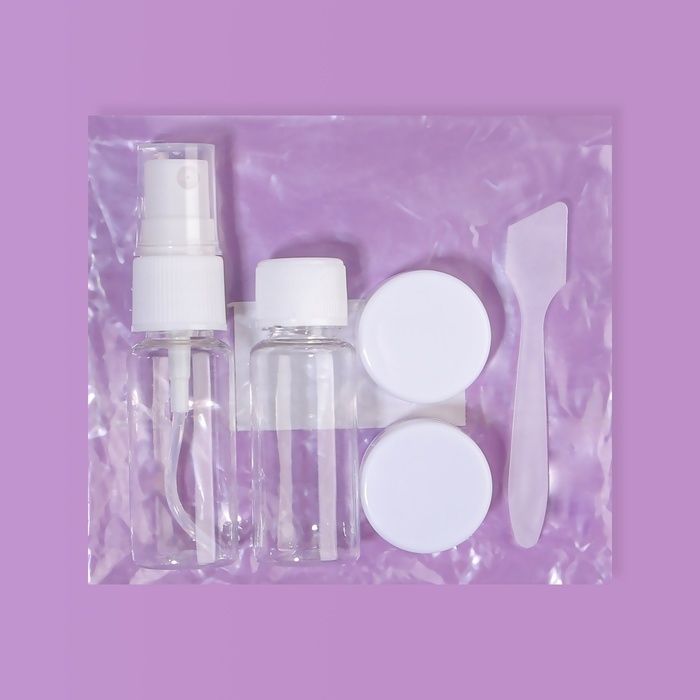 Набор для хранения, 5 предметов, цвет прозрачный/белый