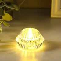 Светодиодная свеча LED "Свеча в чаше" от батареек 3хLR1130, прозрачный 6х6х4 см