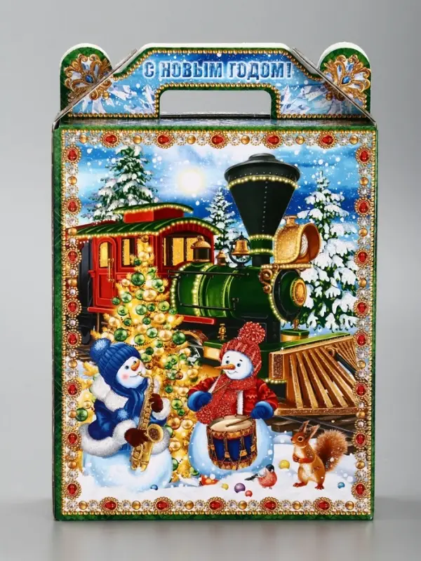 Подарочная новогодняя коробка &laquo;Экспресс&raquo;, для сладких подарков, 16.8&times;7&times;25 см