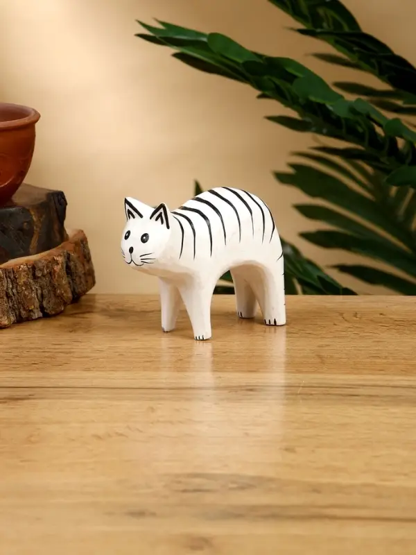 Набор сувенирный "Кошки" дерево H 7.5; 7; 5.5 см, цв. белый