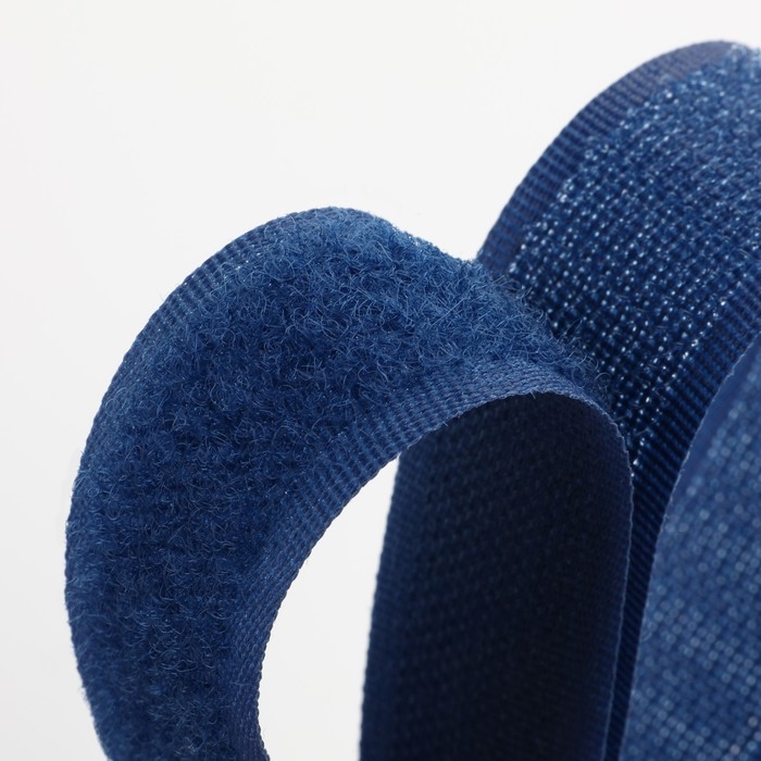 Липучка, 20 мм &times; 25 &plusmn; 1 м, цвет тёмно-синий