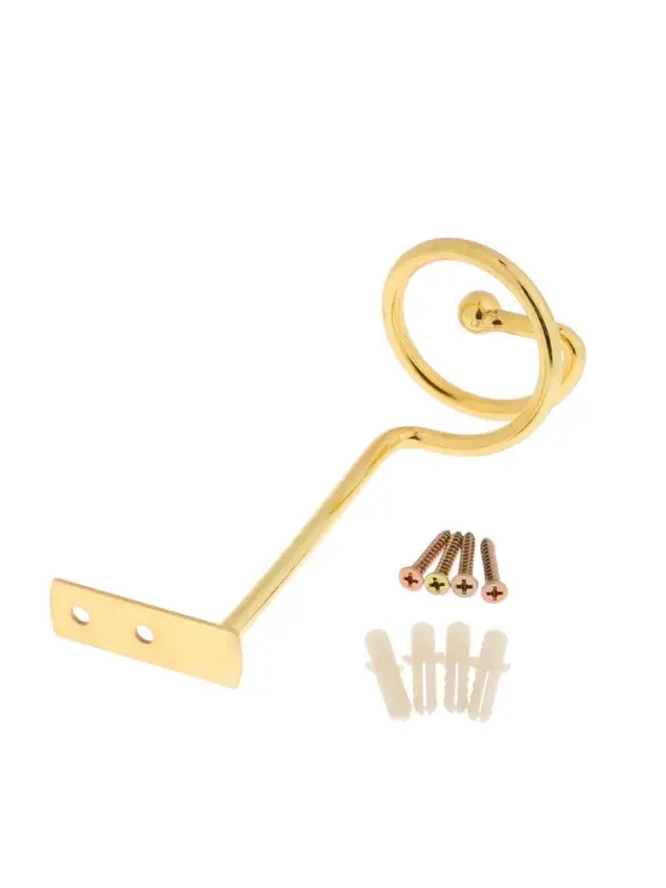 Крючок - держатель для штор на стену CAPPIO KS044, металлический, цвет золото, 2 шт