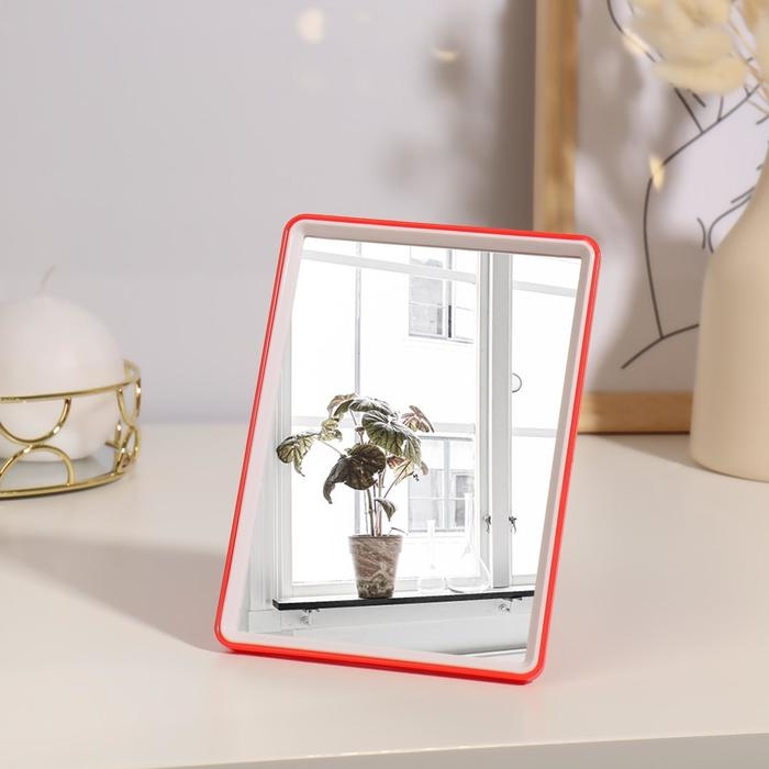 Зеркало настольное, на подставке, зеркальная поверхность 10,5 &times; 15,5 см, цвет МИКС