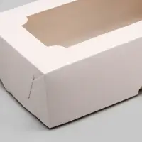 Коробка складная с окном под зефир, белый, 25&times;15&times;7 см