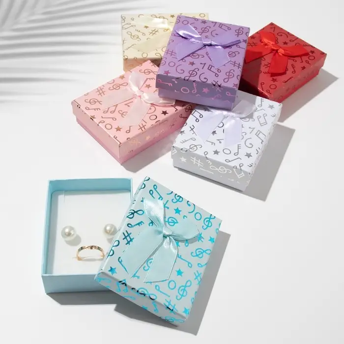 Коробочка подарочная под набор &laquo;Музыка&raquo;, 7&times;9 (размер полезной части 6.5&times;8.5 см), МИКС, вставка белая