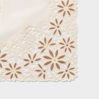 Салфетка ажурная для стола &laquo;Лютики&raquo;, 45&times;30 см , цвет бежево-коричневый