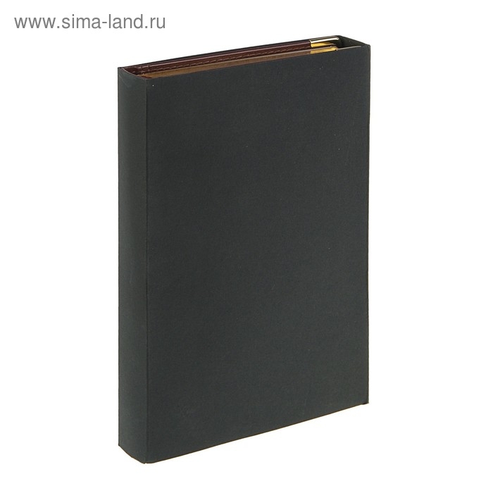 Ежедневник полудатированный А5+, 208 листов Boss, твёрдая обложка, искусственная кожа, золотой срез, коричневый