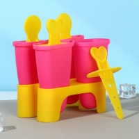 Форма для мороженого Доляна &laquo;Кьют&raquo;, 11&times;6&times;12 см, 4 ячейки, цвет прозрачный