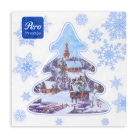 Новогодние салфетки бумажные Pero Prestige &laquo;Ночь перед рождеством&raquo;, 3 слоя, 33х33 см, 20 шт