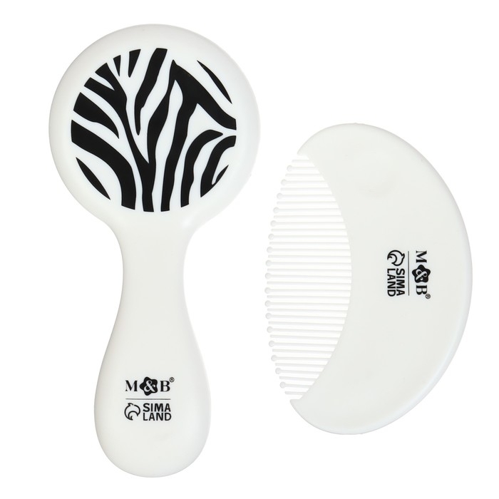 Набор для ухода за волосами &laquo;Зебра&raquo; (щетка+ расческа)