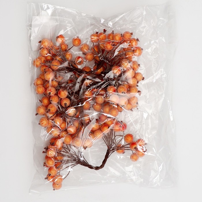 Новый год! Декоративные ягодки, оранжевые, 7 &times; 6 &times; 7 см, 40 ягод