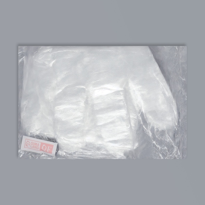 Перчатки одноразовые, универсальный размер, 100 шт, 0,7 микр, прозрачные