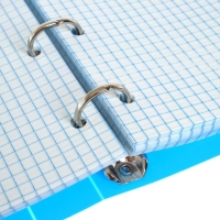 Тетрадь на кольцах A5 120 листов в клетку Calligrata Голубая, пластиковая обложка, блок офсет