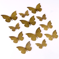 Набор топперов &laquo;Бабочки&raquo;, с узорами, набор &mdash; 12 шт., цвет золото