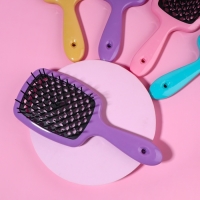 Расчёска массажная, широкая, вентилируемая, 8,4 &times; 20,5 см, цвет МИКС