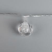 Гирлянда &laquo;Нить&raquo; 5 м с насадками &laquo;Футбольный мяч&raquo;, IP20, прозрачная нить, 20 LED, свечение белое, 8 режимов, 220 В