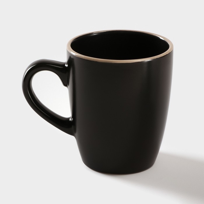 Кружка керамическая Доляна &laquo;Ваниль&raquo;, 350 мл, цвет чёрный