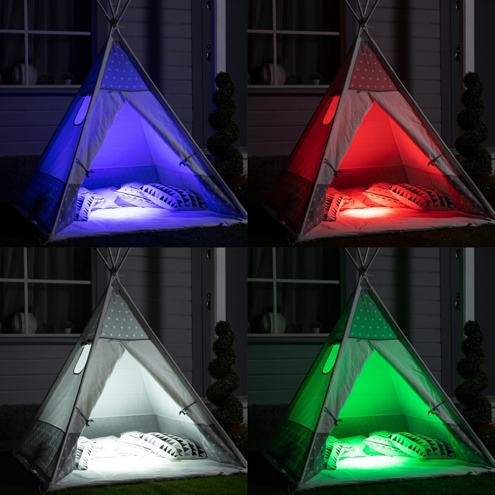 Садовый светильник на солнечной батарее &laquo;Прожектор&raquo;, 13 &times; 6 &times; 13 см, 6 LED, пульт ДУ, свечение RGBW