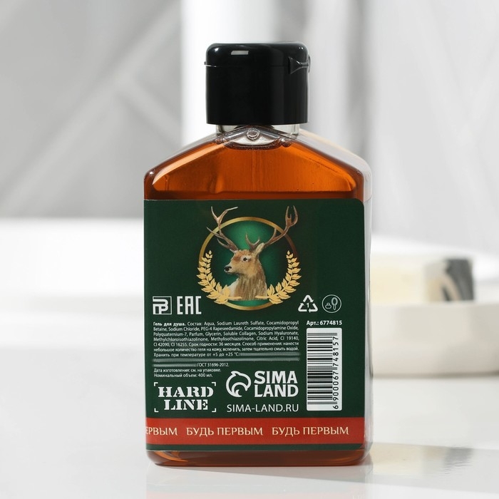 Гель для душа &laquo;Крутой мужик&raquo;, 400 мл, аромат древесный с пряными нотами, HARD LINE