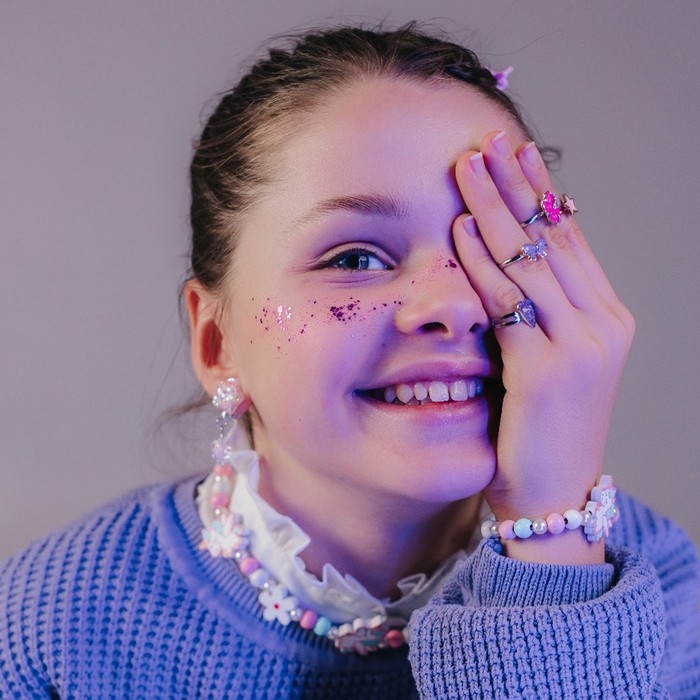 Набор детский &laquo;Выбражулька&raquo; 2 предмета: бусы, браслет, единорожки милые, цветной