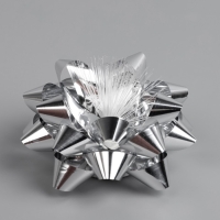 Светодиодная игрушка &laquo;Бант-звезда&raquo; 9 &times; 6 &times; 9 см, батарейки LR44х3 (в комплекте), свечение мульти, серебристая