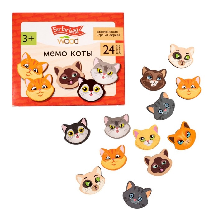 Игра настольная мемо &laquo;Коты&raquo; Far far land wood (24 фишки в коробке)