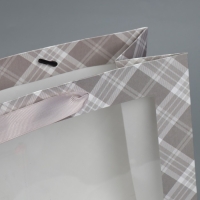 Пакет подарочный крафтовый с пластиковым окном, упаковка, &laquo;Мужской&raquo;, 31 х 26 х 10 см