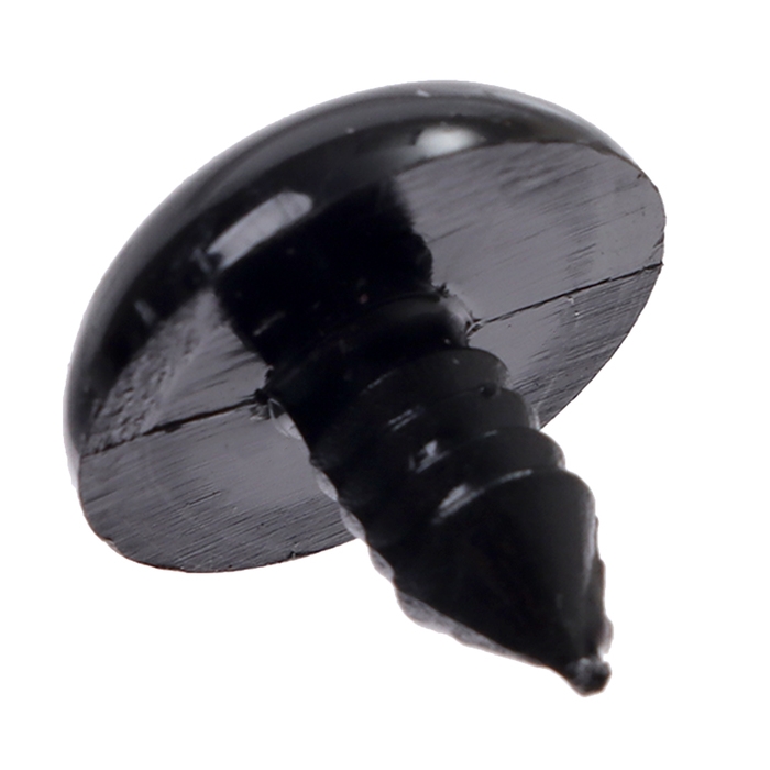 Глаза винтовые с заглушками, набор 20 шт., размер 1 шт. &mdash; 1,8 см, цвет чёрный