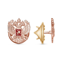 Значок &laquo;Герб РФ&raquo; Георгий Победоносец, малый, розовое золочение