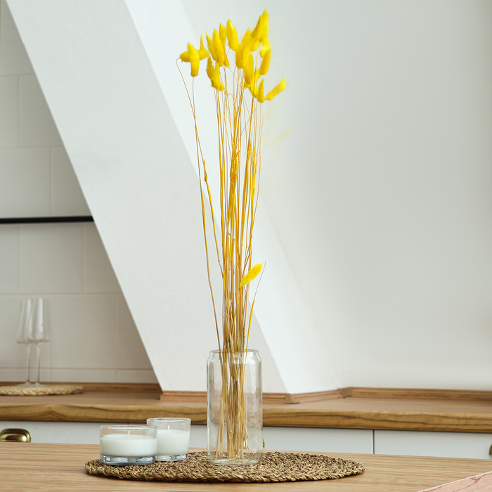 Сухоцвет &laquo;Лагурус&raquo;, набор 30 шт., цвет жёлтый